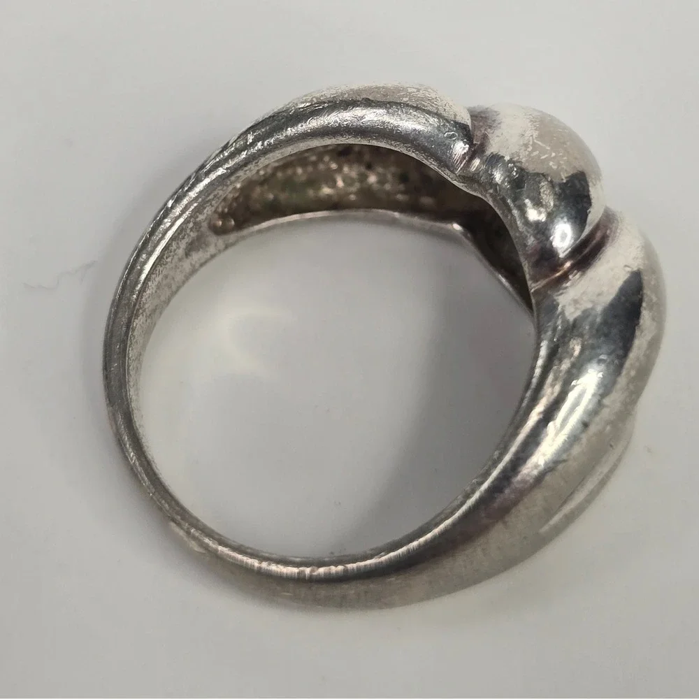 Vintage Sterling Silver 925 Twisted Bypass Ring Size 7 Statement 5.3g